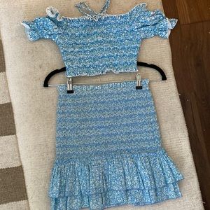 Two Piece Summer Set Blue Jonathan Simkhai